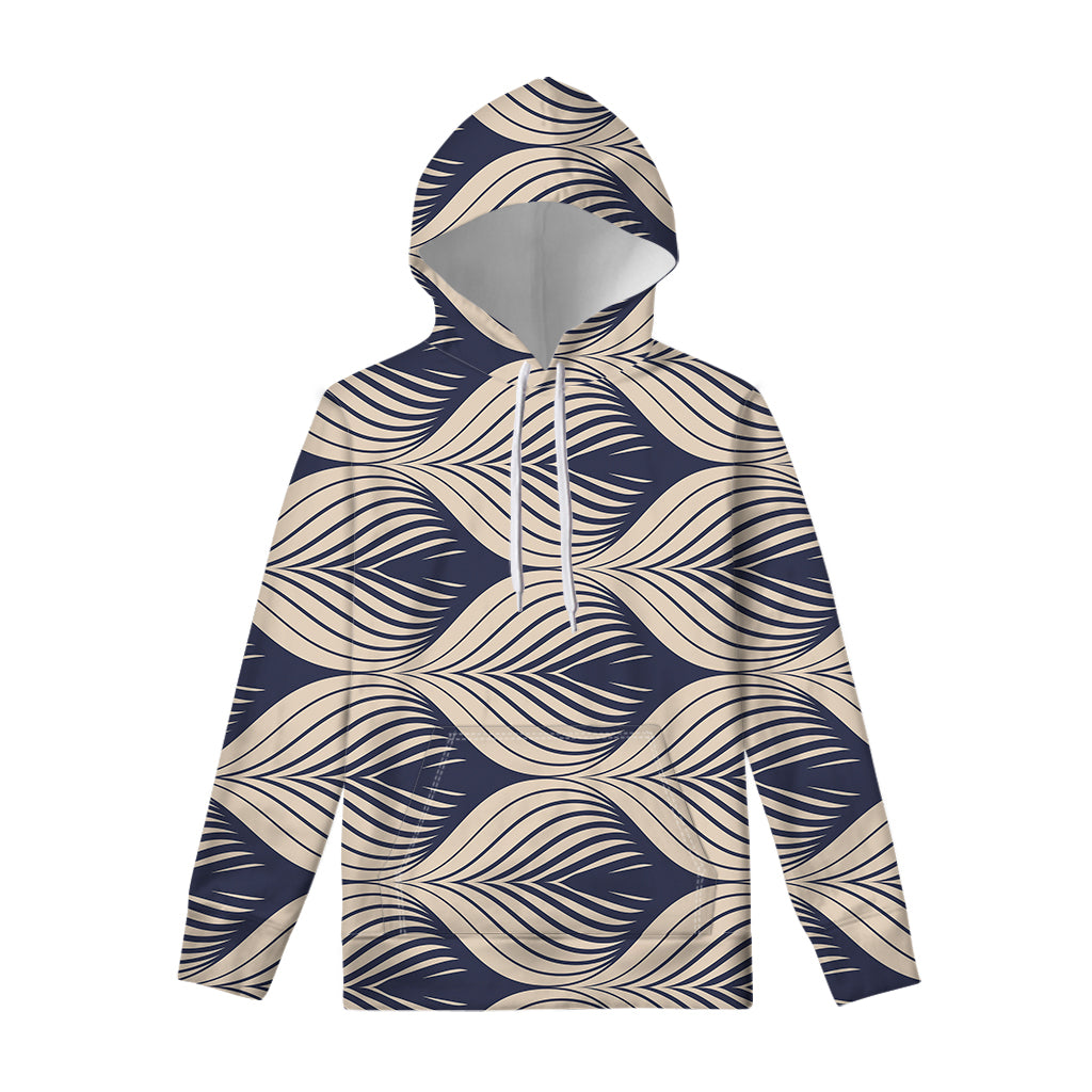 Vintage Geometric Leaf Pattern Print Pullover Hoodie
