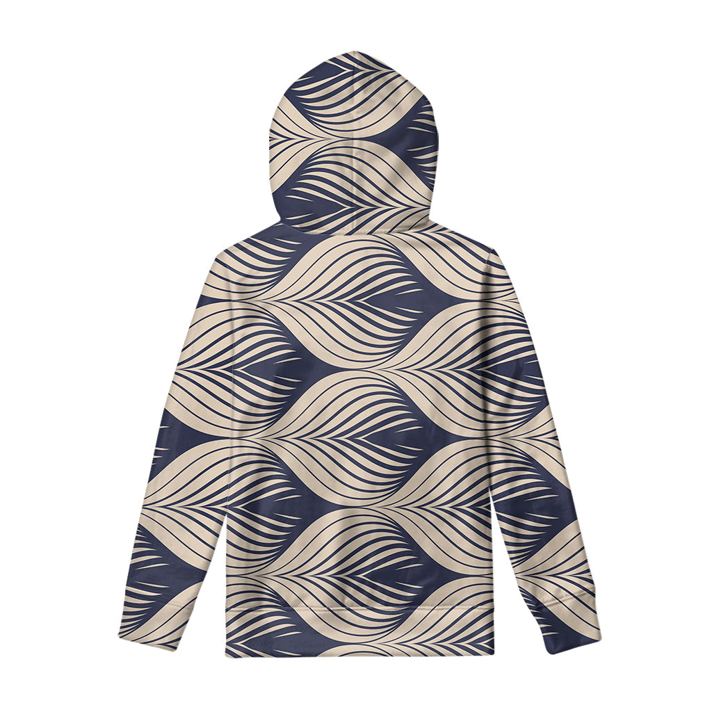 Vintage Geometric Leaf Pattern Print Pullover Hoodie