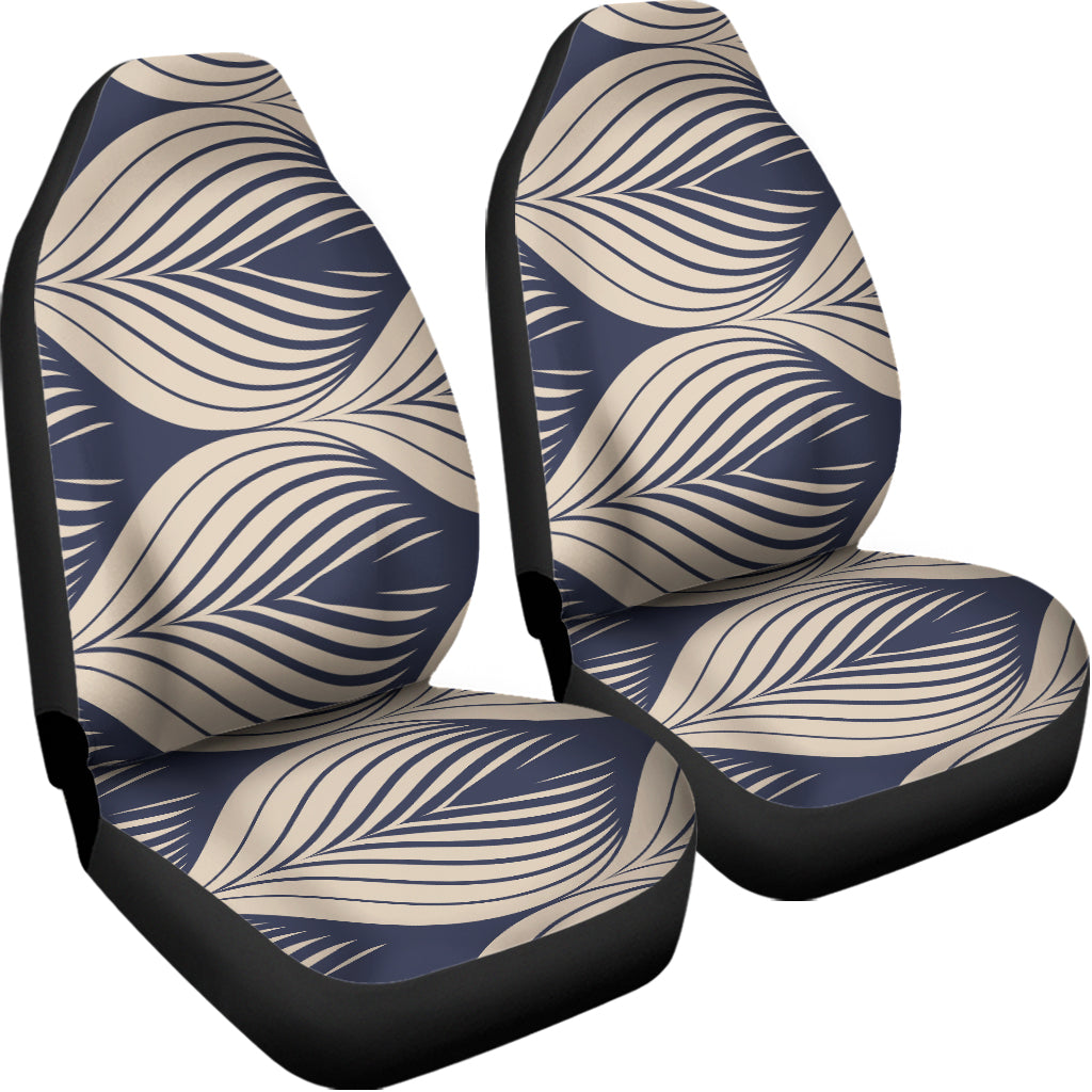 Vintage Geometric Leaf Pattern Print Universal Fit Car Seat Covers