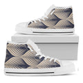 Vintage Geometric Leaf Pattern Print White High Top Sneakers