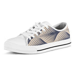 Vintage Geometric Leaf Pattern Print White Low Top Shoes