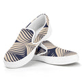 Vintage Geometric Leaf Pattern Print White Slip On Sneakers