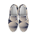 Vintage Geometric Leaf Pattern Print White Slip On Shoes