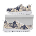 Vintage Geometric Leaf Pattern Print White Running Shoes