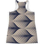 Vintage Geometric Leaf Pattern Print Women's Racerback Tank Top