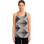 Vintage Geometric Leaf Pattern Print Women's Racerback Tank Top
