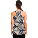 Vintage Geometric Leaf Pattern Print Women's Racerback Tank Top