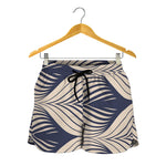 Vintage Geometric Leaf Pattern Print Women's Shorts