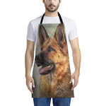 Vintage German Shepherd Portrait Print Apron