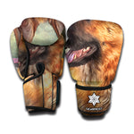 Vintage German Shepherd Portrait Print Boxing Gloves