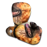 Vintage German Shepherd Portrait Print Boxing Gloves