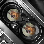 Vintage German Shepherd Portrait Print Car Coasters