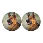 Vintage German Shepherd Portrait Print Car Coasters