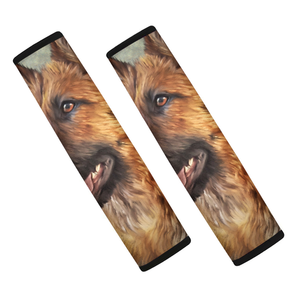 Vintage German Shepherd Portrait Print Car Seat Belt Covers
