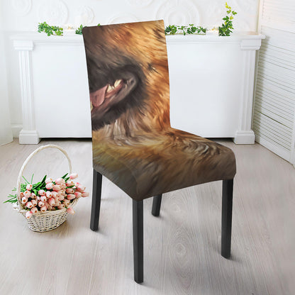 Vintage German Shepherd Portrait Print Dining Chair Slipcover