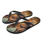 Vintage German Shepherd Portrait Print Flip Flops