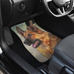 Vintage German Shepherd Portrait Print Front and Back Car Floor Mats