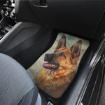 Vintage German Shepherd Portrait Print Front and Back Car Floor Mats