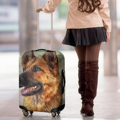 Vintage German Shepherd Portrait Print Luggage Cover
