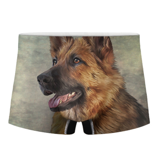 Vintage German Shepherd Portrait Print Men's Boxer Briefs