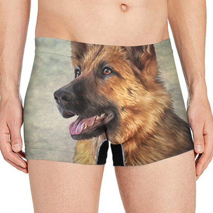Vintage German Shepherd Portrait Print Men's Boxer Briefs