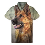 Vintage German Shepherd Portrait Print Men's Short Sleeve Shirt