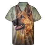 Vintage German Shepherd Portrait Print Men's Short Sleeve Shirt