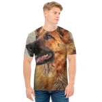Vintage German Shepherd Portrait Print Men's T-Shirt
