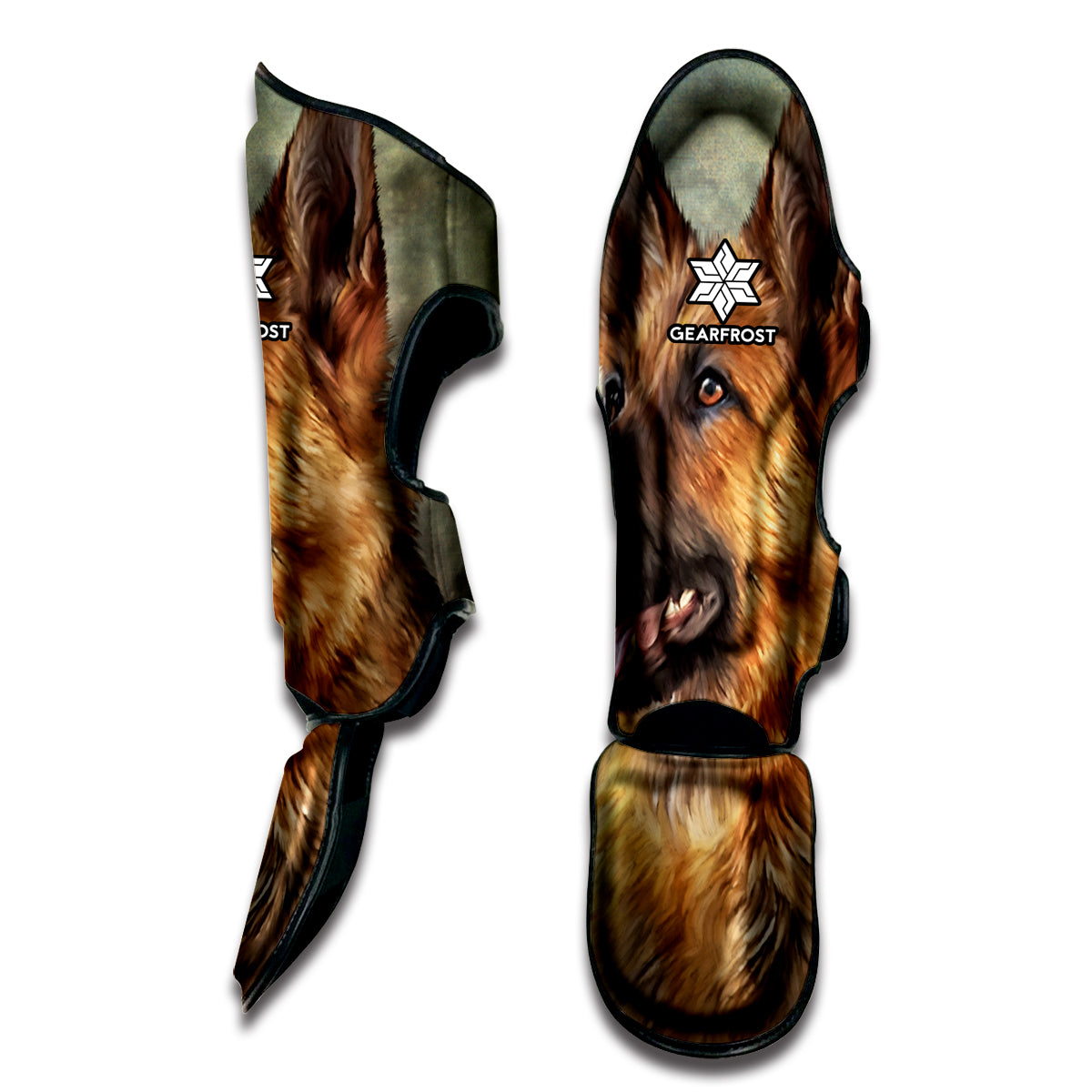 Vintage German Shepherd Portrait Print Muay Thai Shin Guard