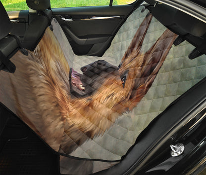 Vintage German Shepherd Portrait Print Pet Car Back Seat Cover