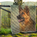 Vintage German Shepherd Portrait Print Quilt