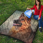 Vintage German Shepherd Portrait Print Quilt