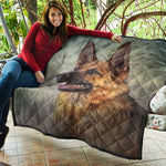 Vintage German Shepherd Portrait Print Quilt