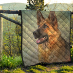 Vintage German Shepherd Portrait Print Quilt