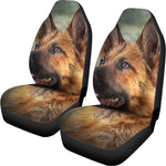 Vintage German Shepherd Portrait Print Universal Fit Car Seat Covers