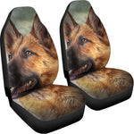 Vintage German Shepherd Portrait Print Universal Fit Car Seat Covers