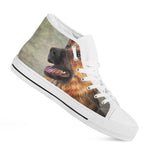 Vintage German Shepherd Portrait Print White High Top Shoes