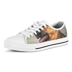 Vintage German Shepherd Portrait Print White Low Top Shoes