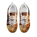 Vintage German Shepherd Portrait Print White Sneakers