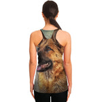 Vintage German Shepherd Portrait Print Women's Racerback Tank Top