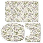 Vintage Giraffe Print 3 Piece Bath Mat Set