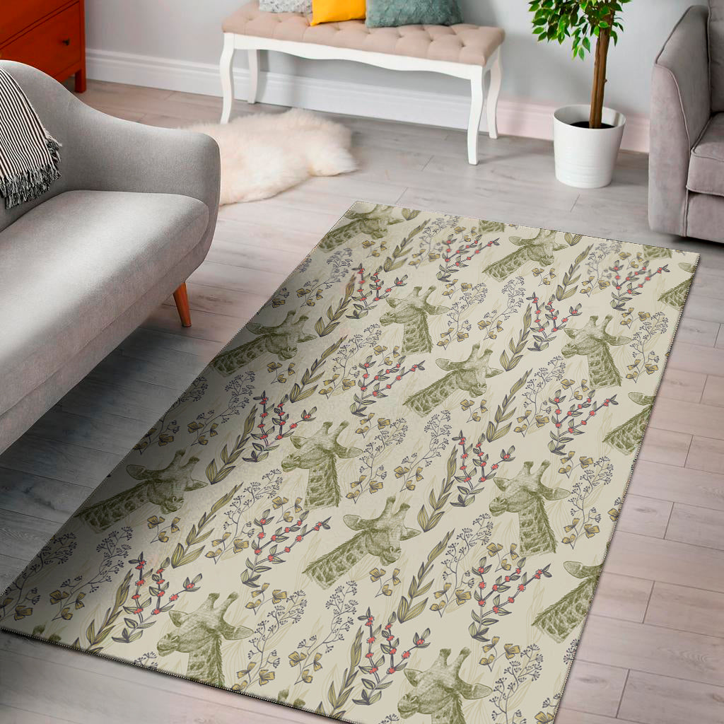 Vintage Giraffe Print Area Rug