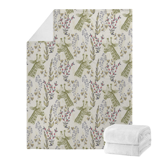 Vintage Giraffe Print Blanket