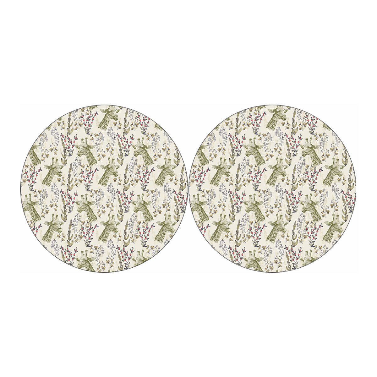 Vintage Giraffe Print Car Coasters