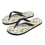 Vintage Giraffe Print Flip Flops
