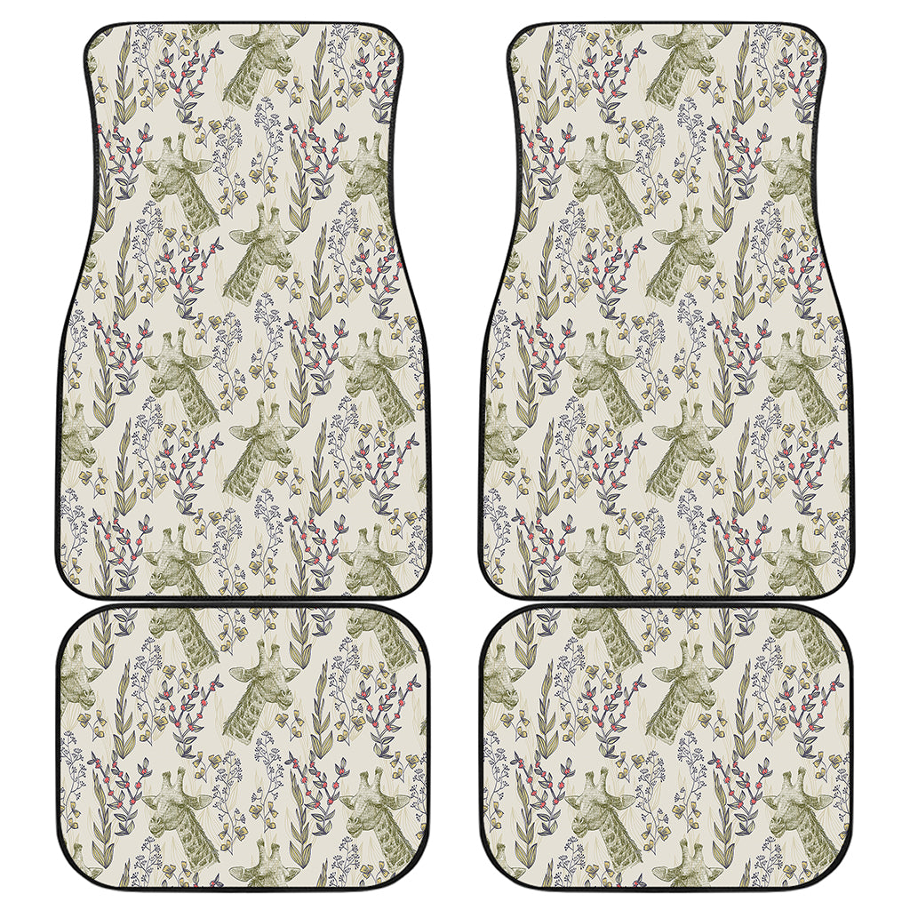 Vintage Giraffe Print Front and Back Car Floor Mats