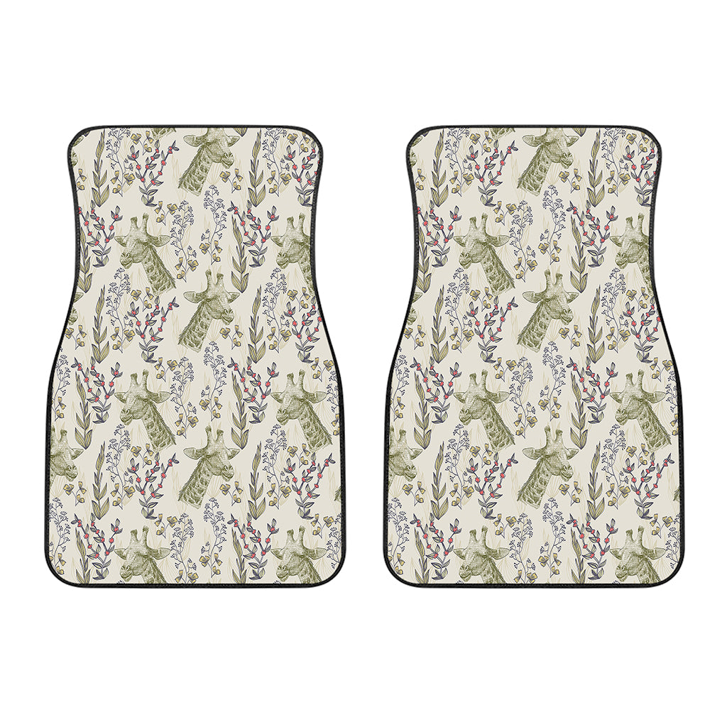 Vintage Giraffe Print Front Car Floor Mats