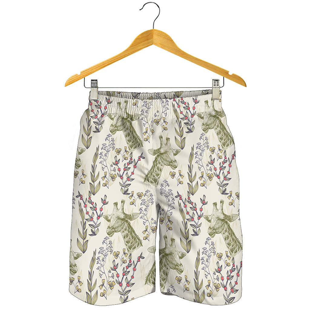 Vintage Giraffe Print Men's Shorts