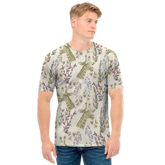 Vintage Giraffe Print Men's T-Shirt