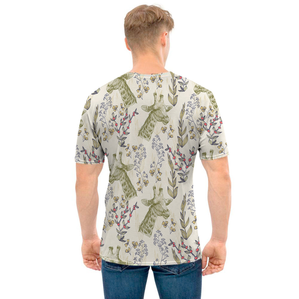 Vintage Giraffe Print Men's T-Shirt
